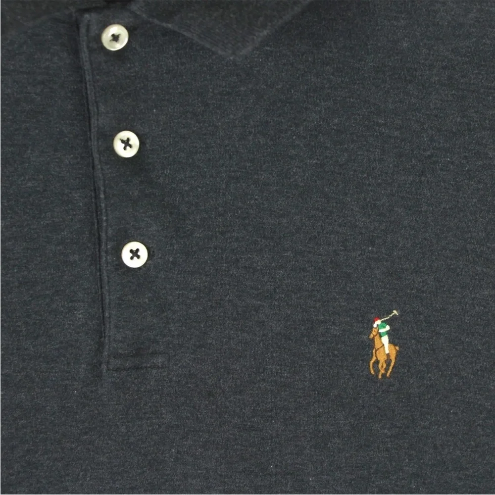 Polo Ralph Lauren Classic Fit Polo Shirt Mens Large Dark Gray Flesh Pony Logo